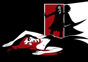 Illustration till slutscenen av Lulu, opera från 1935 av Alban Berg (österrikisk kompositör, 1885-1935) baserad på Frank Wedekinds pjäser Erdgeist (1895) och Die Büchse der Pandora (Pandoras Box, 1901) av Neale Osborne